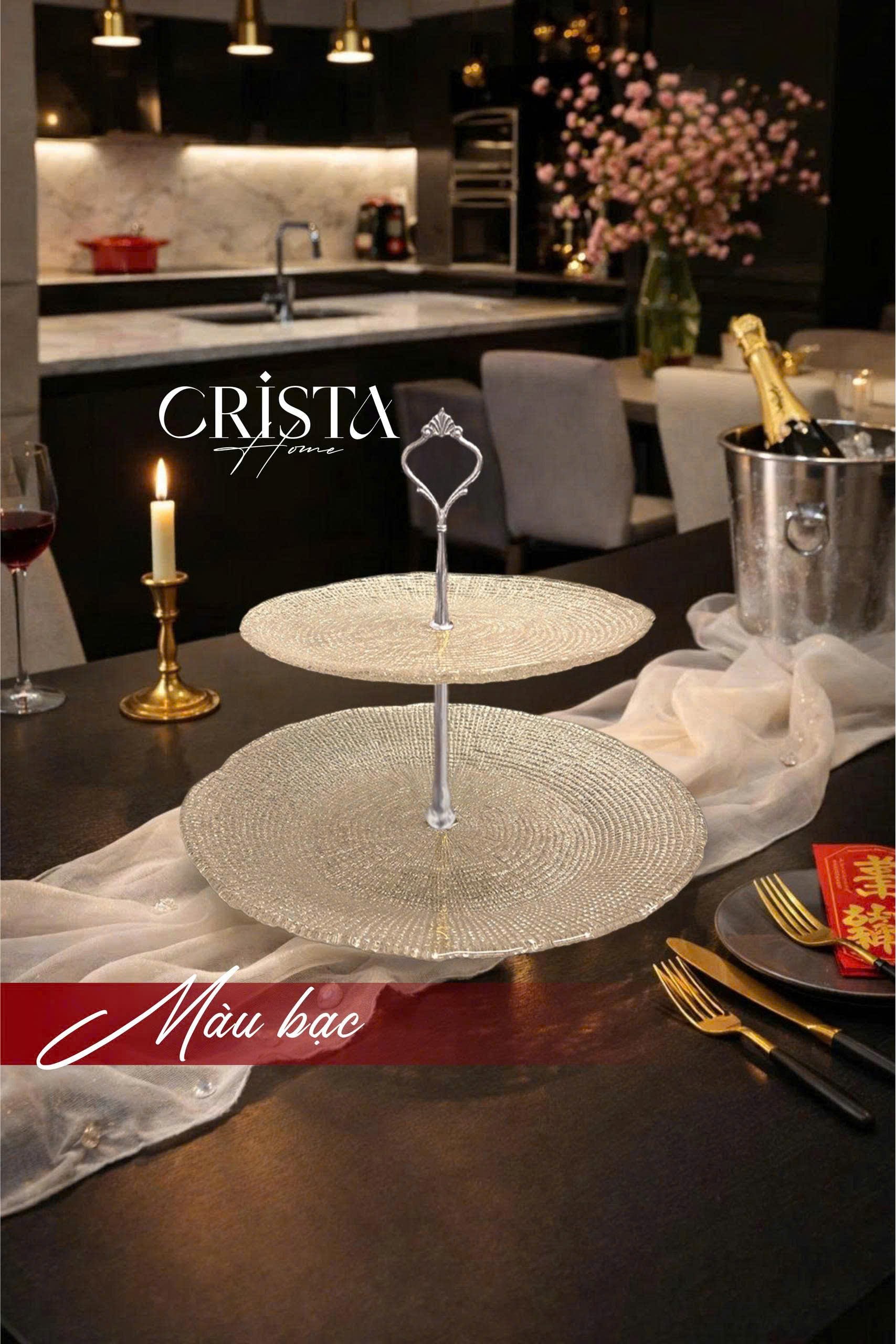 Bộ đĩa 2 tầng thủy tinh vân lưới 22.5 + 28 cm CRISTA HOME, 60224_thumbnail_4