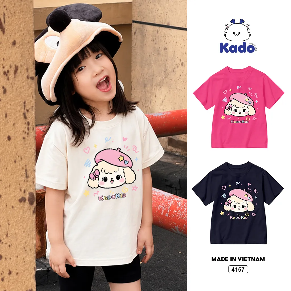 Áo thun trẻ em cartoon cún con đáng yêu Kado 4157