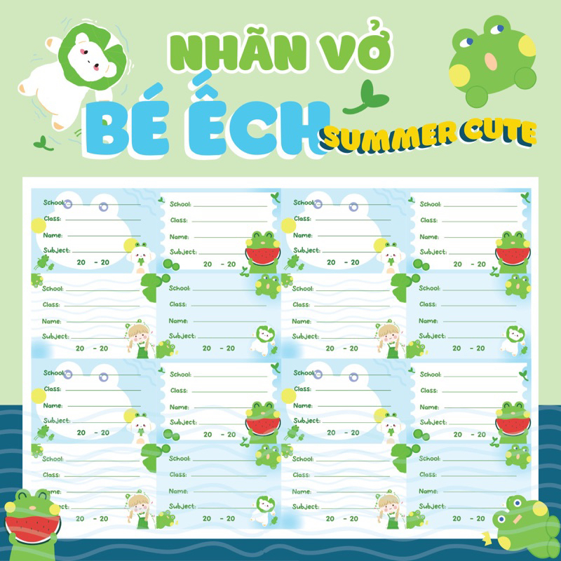 (In tên theo yêu cầu) SET 24 NHÃN VỞ Gấu dâu Lotso, Capybara, Kuromi, Totoro, Doraemon, nhiều mẫu siêu cute khác_thumbnail_9