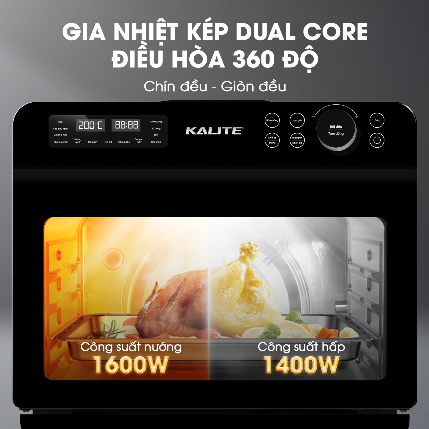 Nồi chiên hơi nước KALITE STEAM FUSION PRO, 4in1 chiên, hấp, nướng, rã đông, 20 lít_thumbnail_14