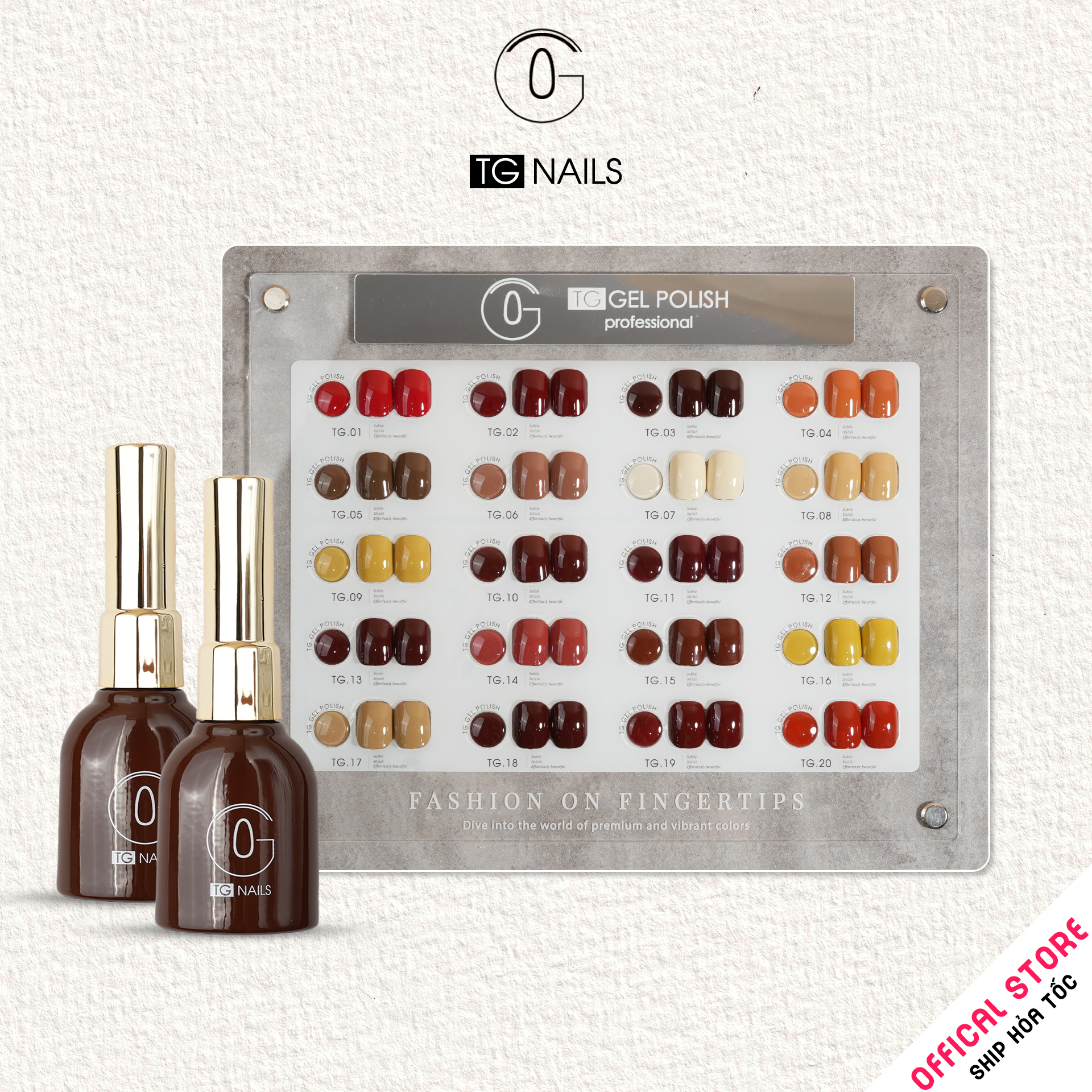 ComBo 20 màu Nâu TG Nails kèm bảng màu