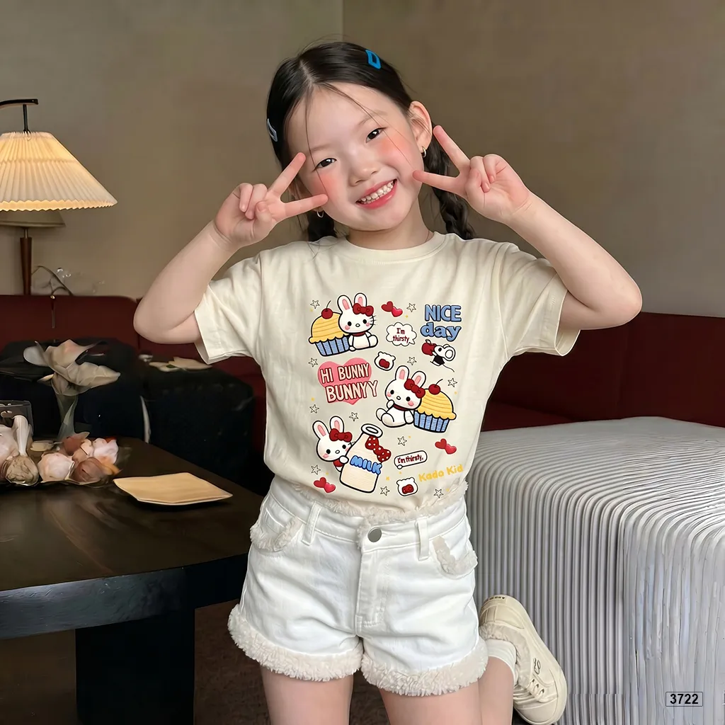 Áo thun bé gái chất thoáng mát Bunny đáng yêu Kado 3722_thumbnail_2