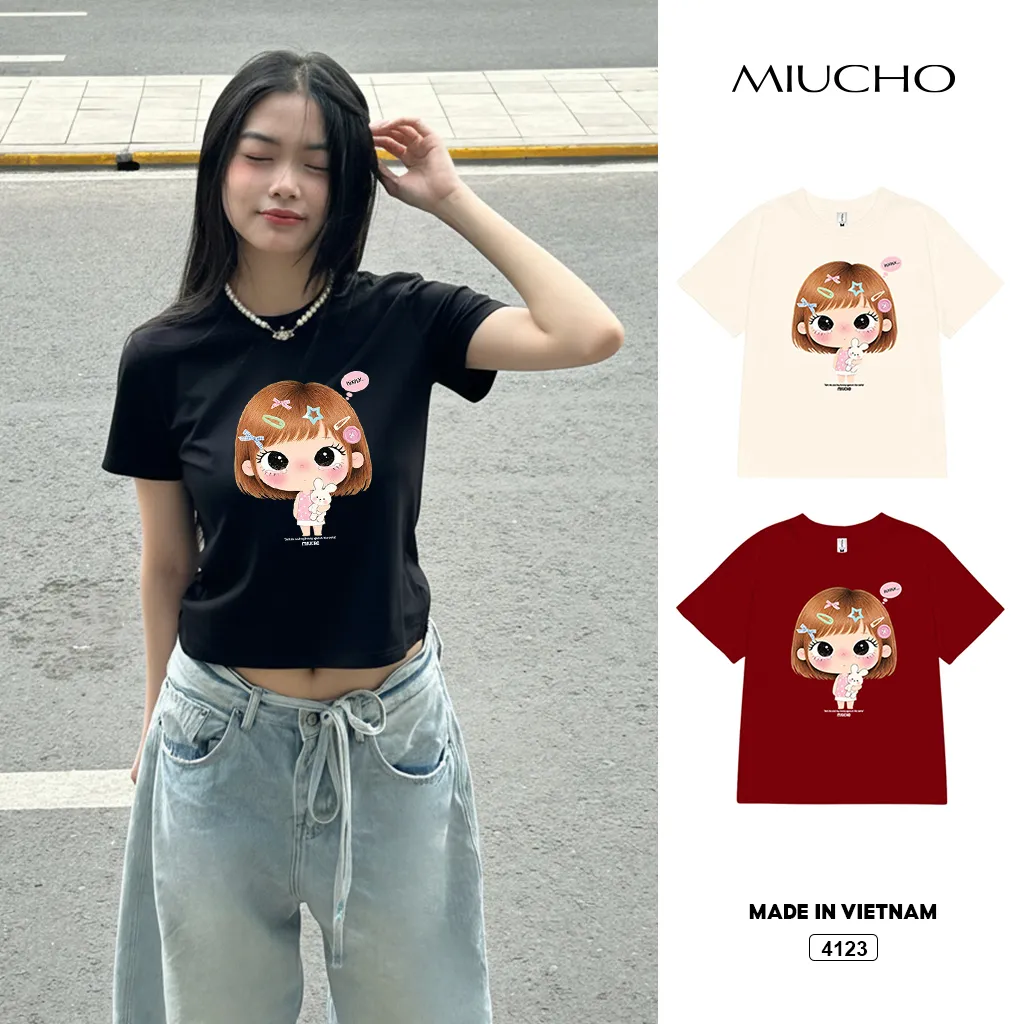 Áo thun nữ form babytee hoạt hình chibi đáng yêu Miucho 4123
