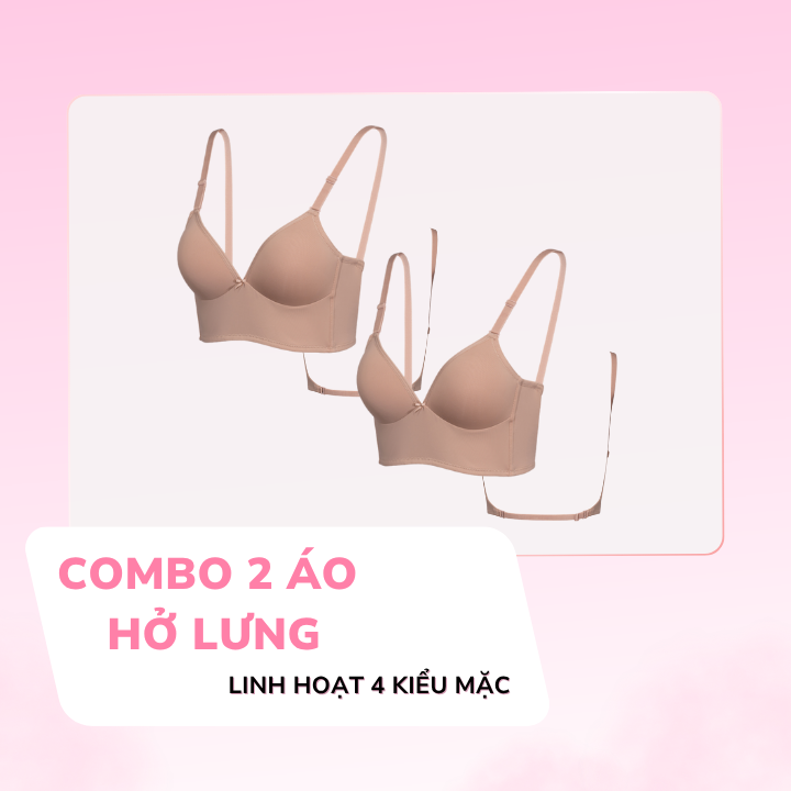 COMBO 2 Áo Ngực LOC PREMIUM Bọc Cup Hở Lưng Thun Lạnh