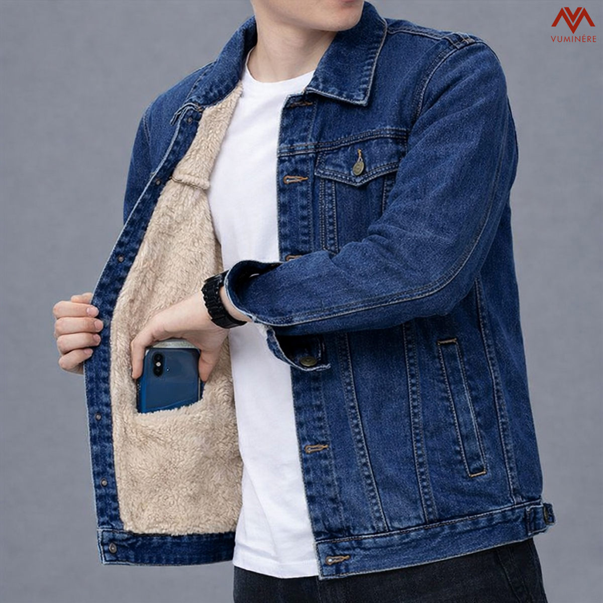 Áo khoác lót lông Jacket Jeans nam ( AV3 )