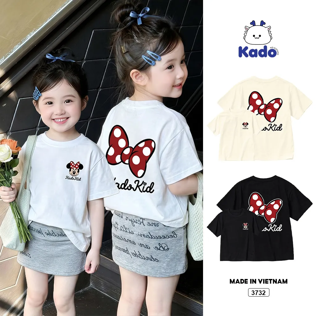 Áo thun bé gái nhân vật hoạt hình Chuột Miinie siêu yêu Kado 3732
