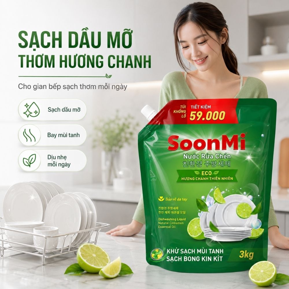 Nước Rửa Chén Soonmi Hương Chanh 3kg