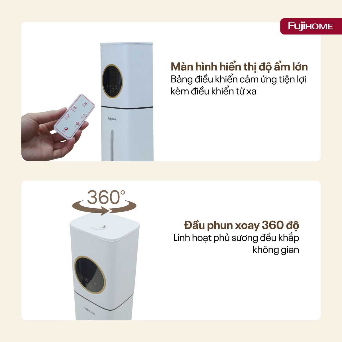 Máy tạo ẩm, xông tinh dầu, khử khuẩn UV dung tích lớn Fujihome HM09UV1_thumbnail_5
