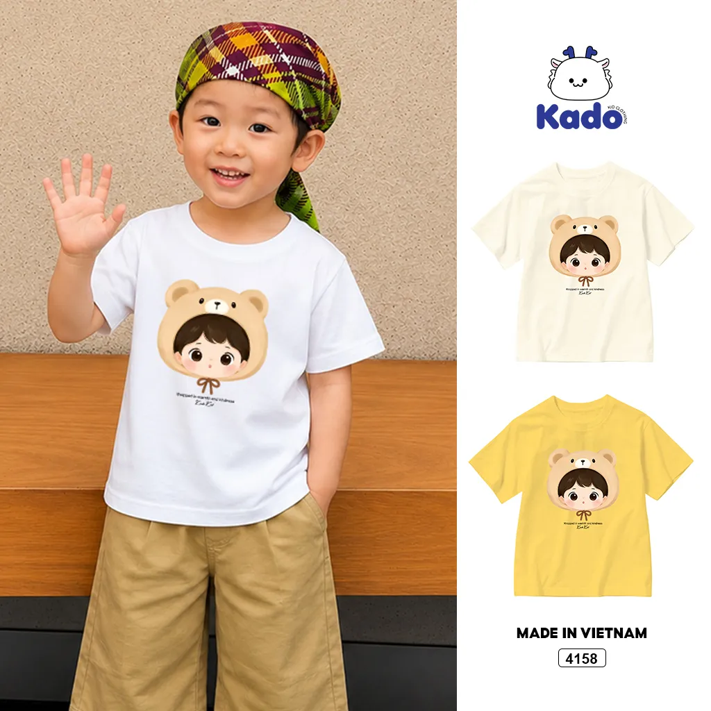 Áo thun bé trai Teddy Bear chất thoáng mát Kado 4158