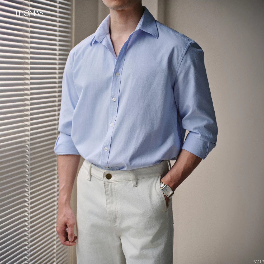 Áo Sơ Mi Dài Tay Enzo Vải Oxford Cổ Button Down Form Relaxed_thumbnail_24