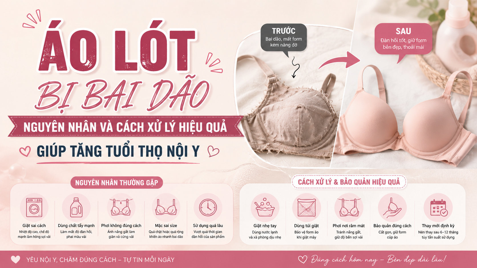 Áo lót bị bai dão – nguyên nhân và cách xử lý hiệu quả giúp tăng tuổi thọ nội y