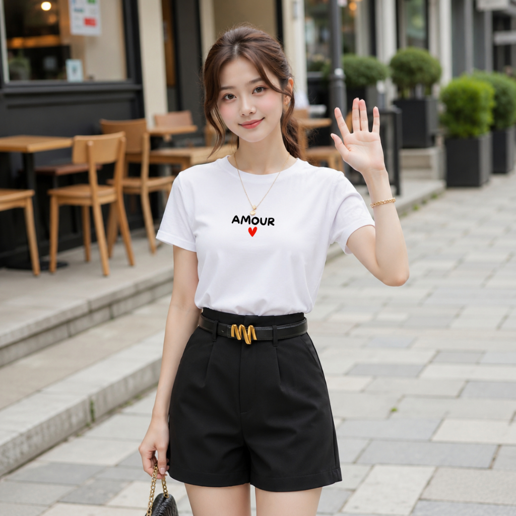 [Form Vừa] Áo phông chữ AMOUR trái tim - Loza VT8637_thumbnail_0
