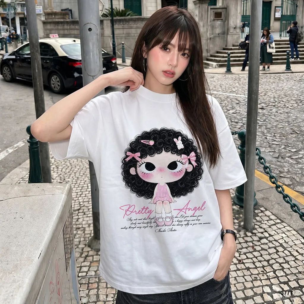 Áo thun nữ form boxy Pretty Angel hoạt hình cute cá tính Miucho 3777_thumbnail_6