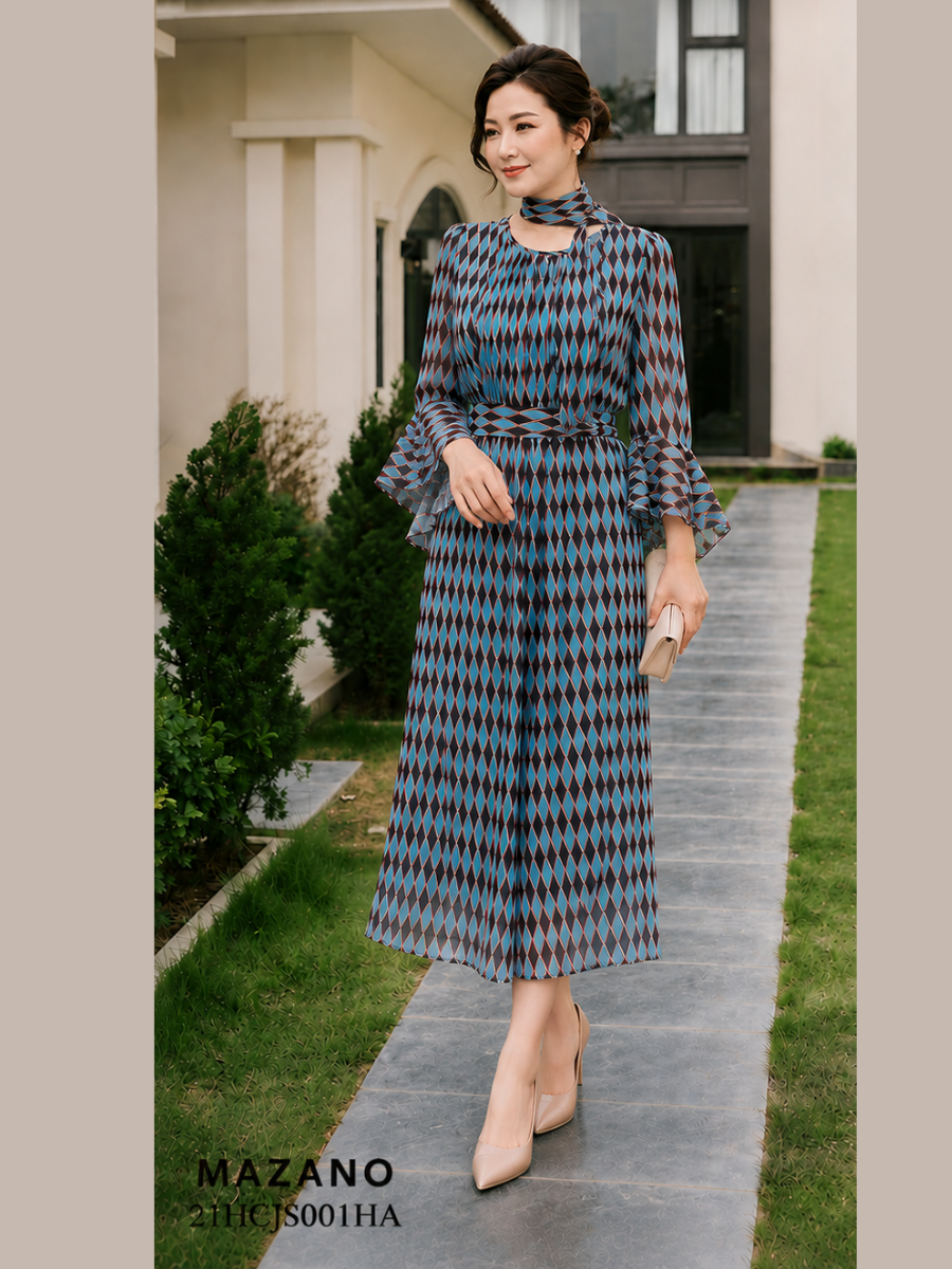 Bộ Áo liền Quần Jumpsuit vải voan in họa tiết cách điệu_thumbnail_2