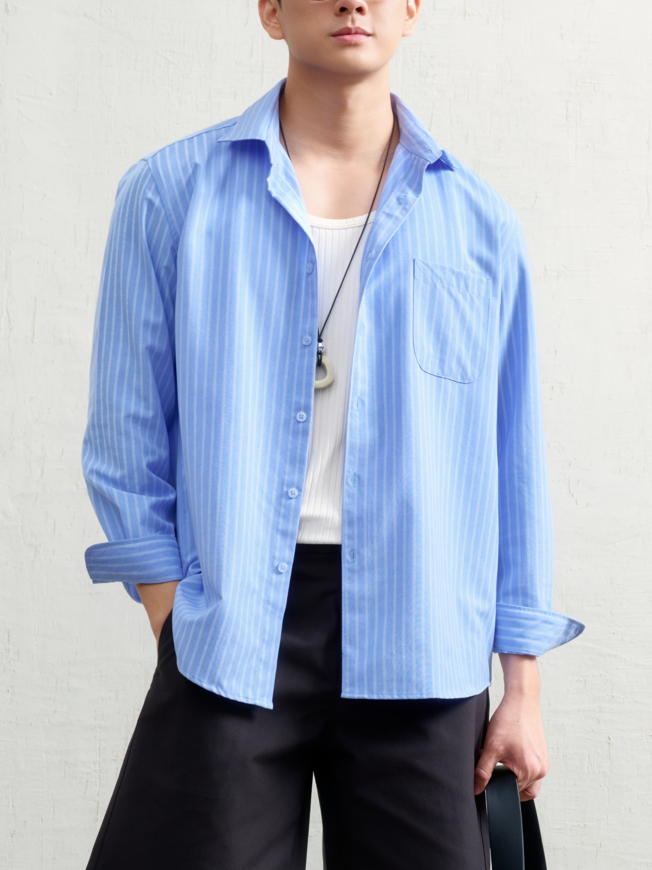 Áo Sơ Mi Dài Tay Cổ Cutaway Oliver Vải Rayon Form Regular