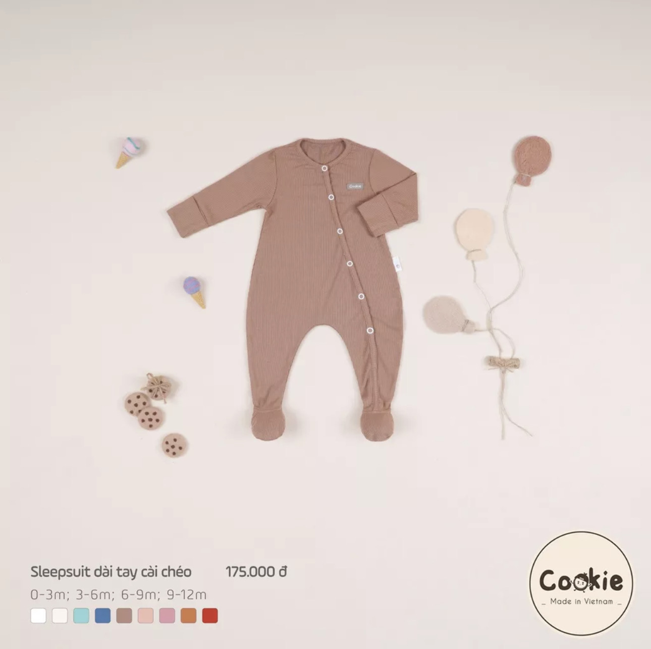 Sleepsuit cài chéo liền tất COOKIE_thumbnail_1