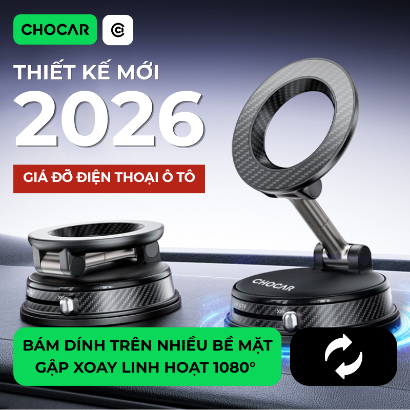 Giá Đỡ Điện Thoại Ô Tô CHOCAR A26 Xoay 1080° Hít MagSafe