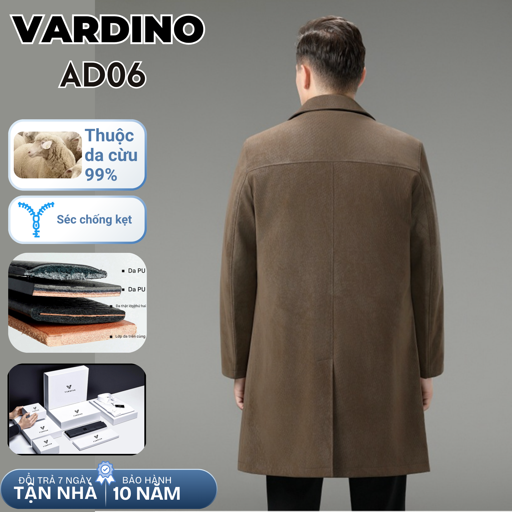 Áo da nam dáng dài giấu cúc có lót tháo rời Vardino AD05-AD06_thumbnail_8