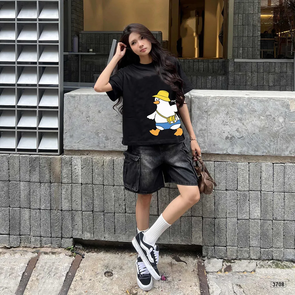 Áo thun form boxy vịt con đáng yêu Miucho 3708_thumbnail_2