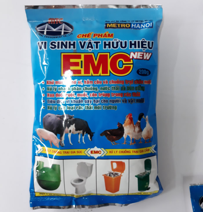 Chế phẩm xử lý chất thải chuồng trại EMC 200gr