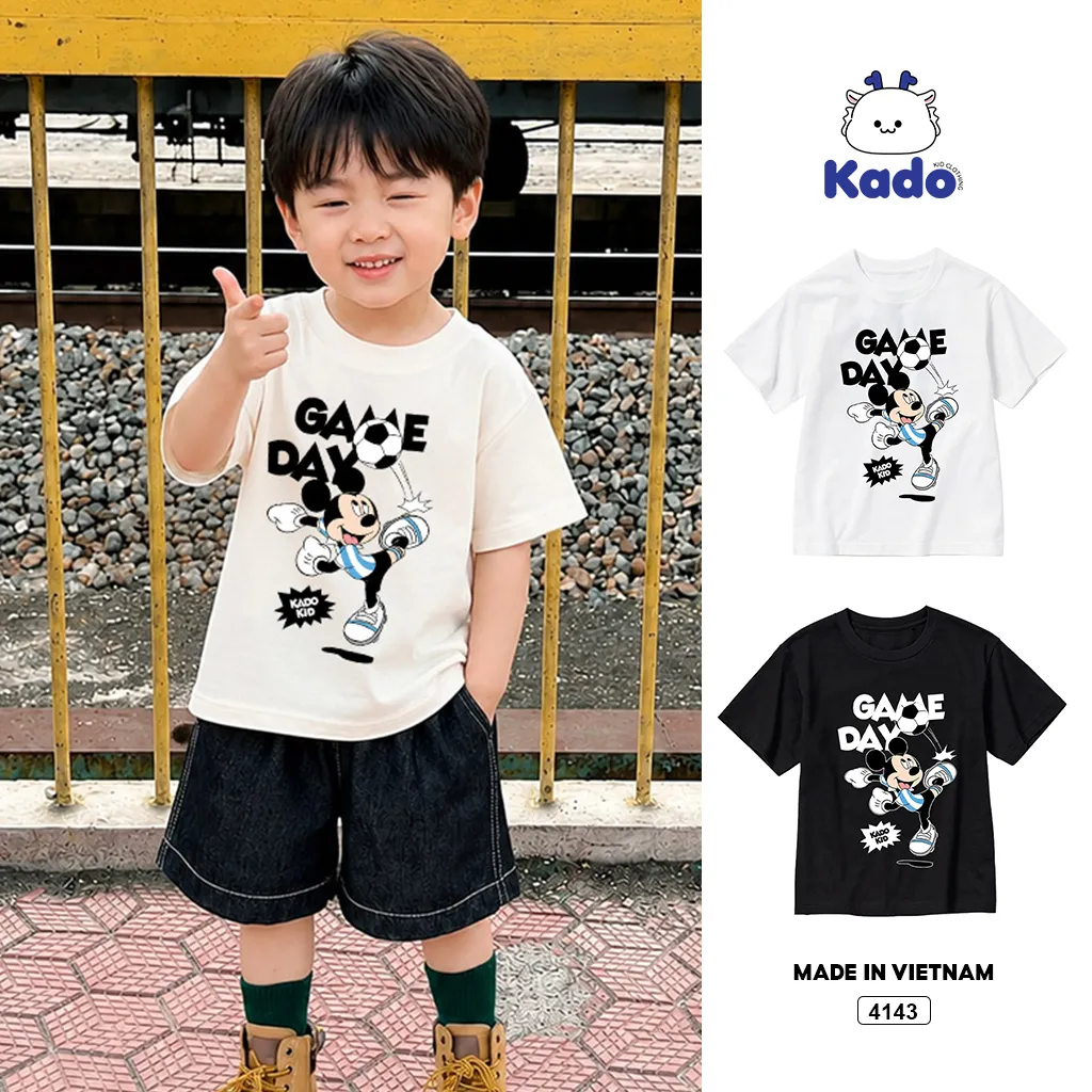 Áo thun bé trai Game day thể thao chất thoáng mát Kado 4143