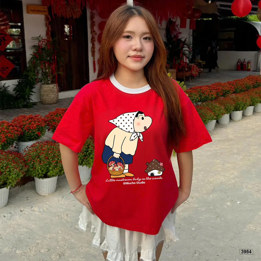 Áo thun boxy nữ phối cổ mix màu dễ thương Miucho 3964_thumbnail_3
