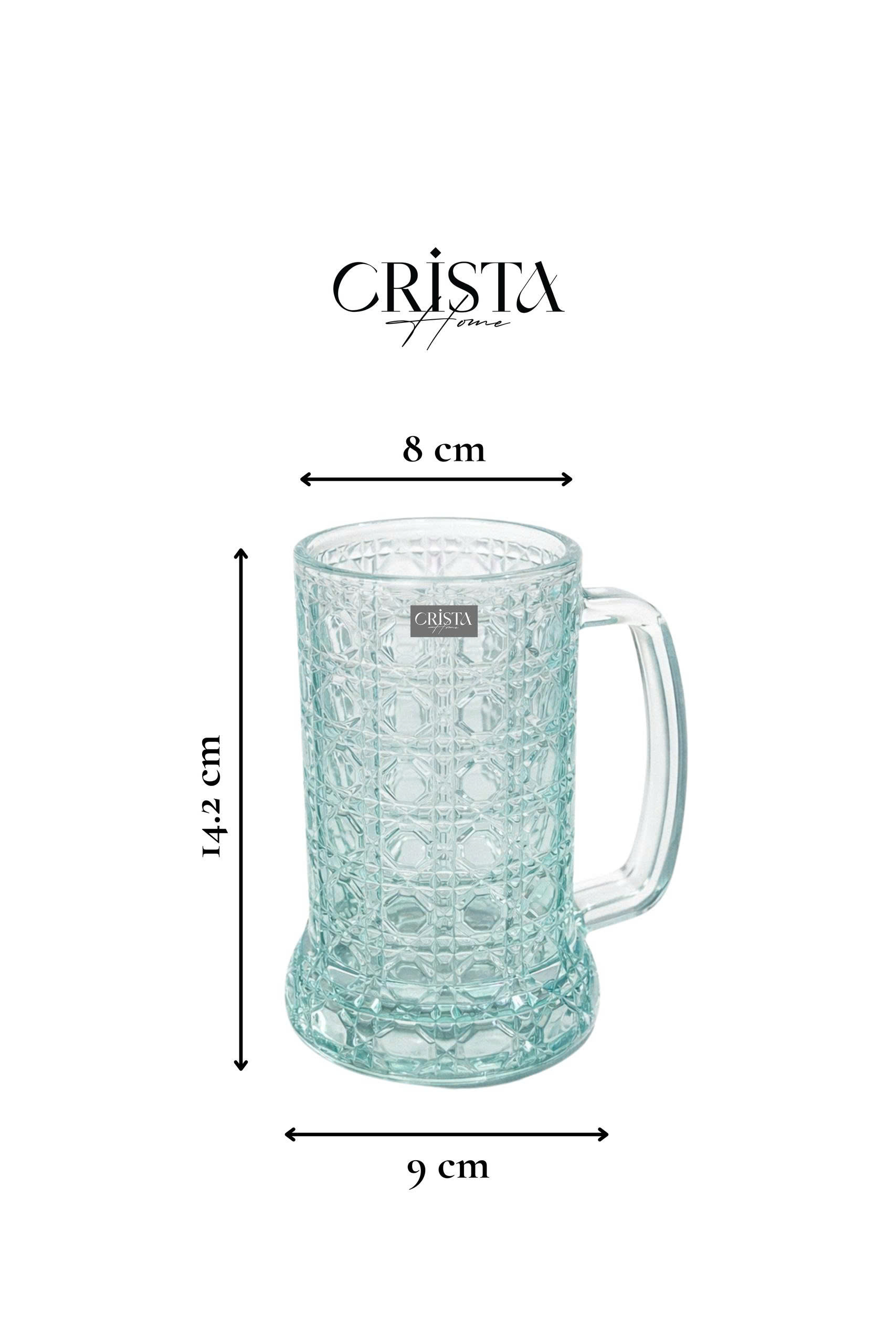 Bộ 6 cốc bia thủy tinh vân pha lê nổi có quai 420ml Crista Home_thumbnail_11