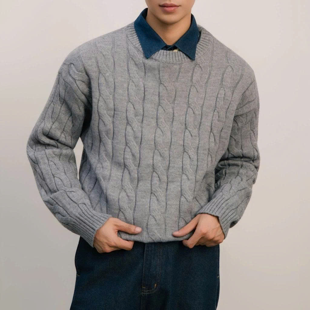 Áo Sweater Twisted-Wool Len Viscose Form Relaxed_thumbnail_9