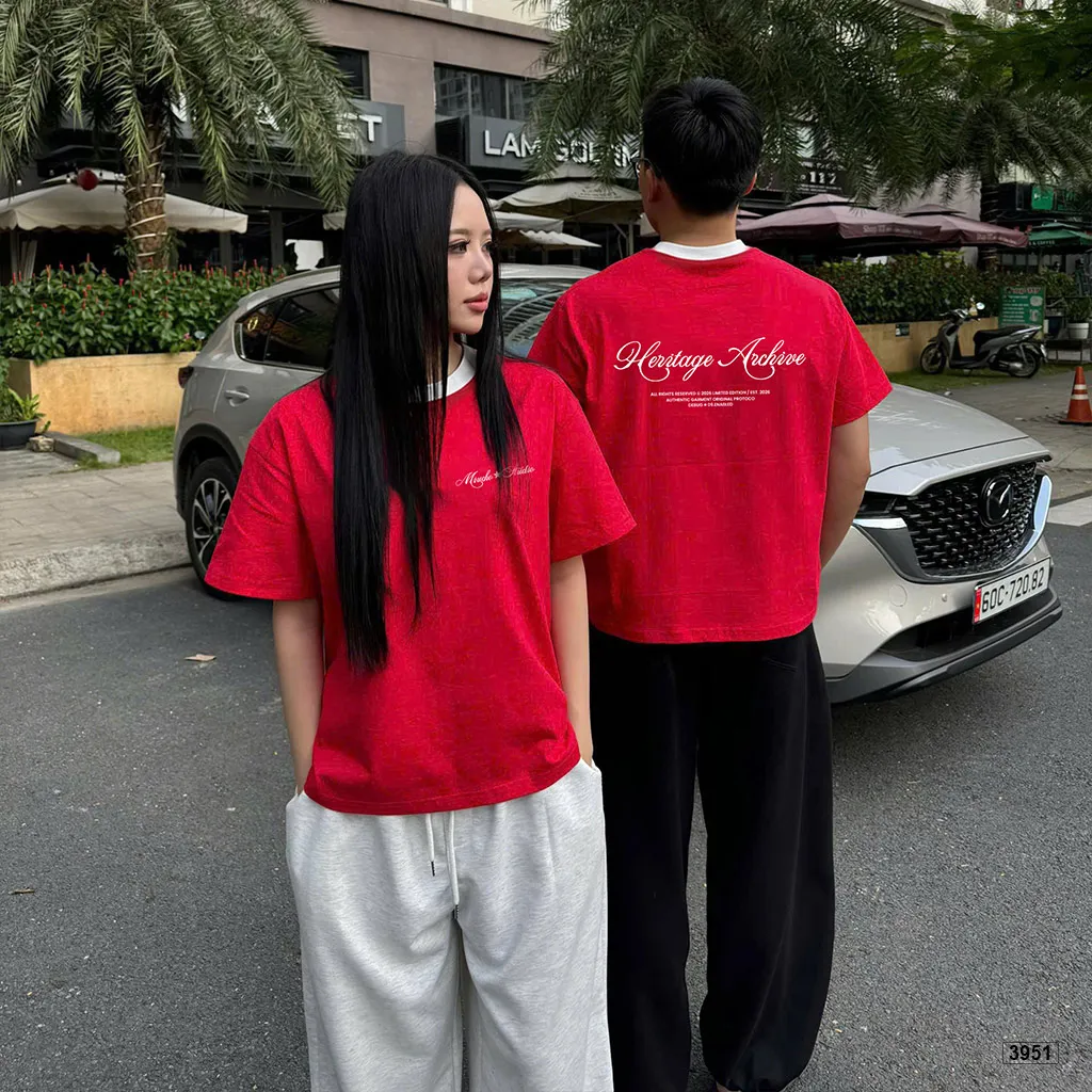 Áo thun unisex form boxy phối cổ mix màu Miucho thoáng mát 3951_thumbnail_5