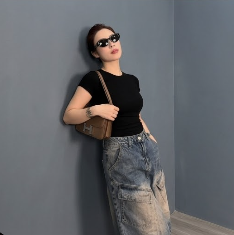 Set Áo thun trơn basic + Quần short jean_thumbnail_4