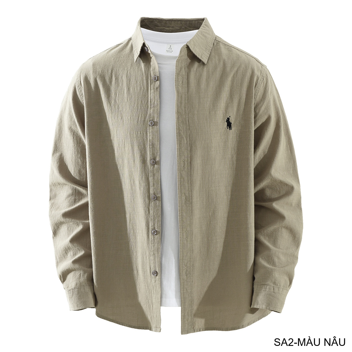 SA2 - Áo sơ mi nam dài tay thêu logo nhỏ, chất cotton mềm mại, dáng rộng thoải mái, phong cách Nhật Bản_thumbnail_31