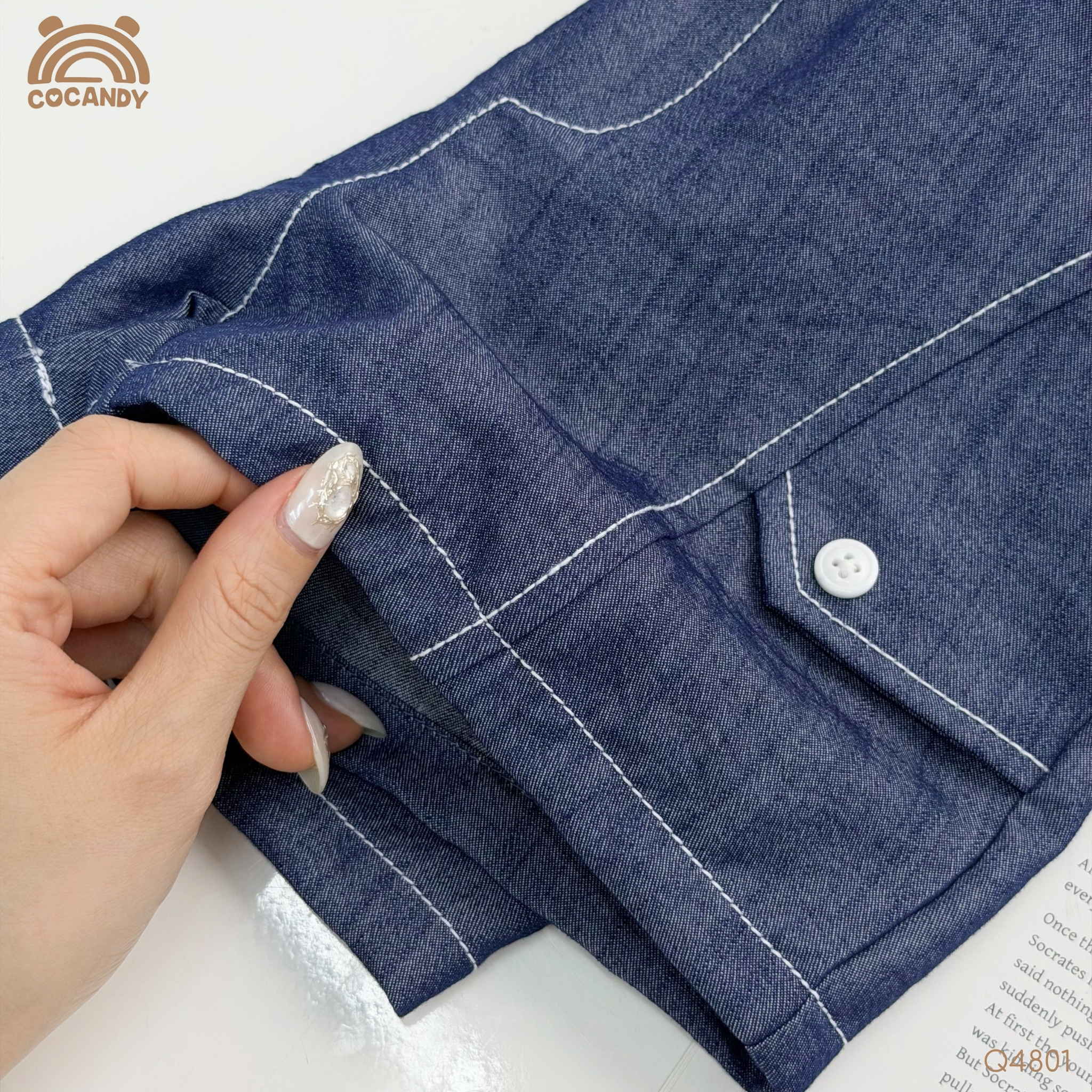 Quần cộc jeans XANH 2 túi cúc_thumbnail_3