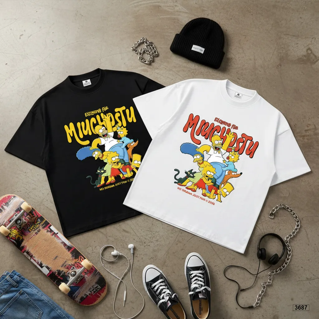 Áo thun nam nữ form boxy Gia đình Simpsonn Miucho 3687_thumbnail_6