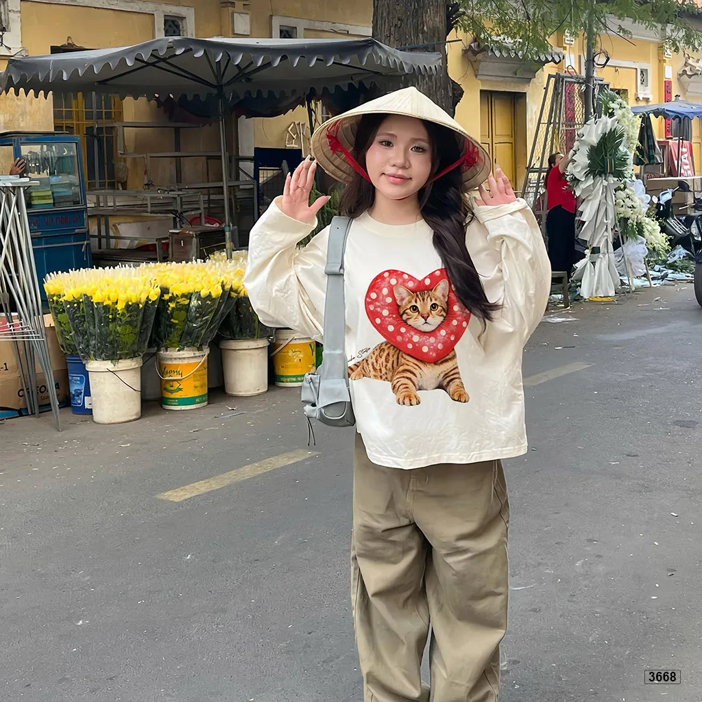 Áo thun boxy nữ form rộng mèo con đáng yêu Miucho 3668_thumbnail_2