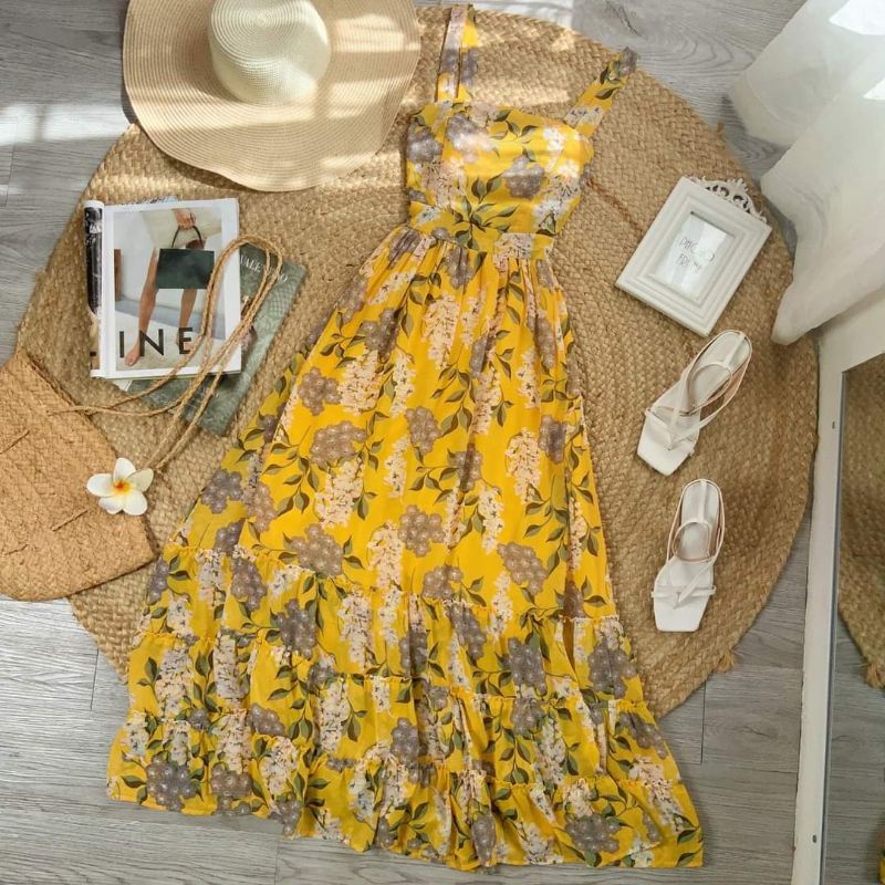 01-CK MAXI DRESS ELASTIC WAISTBAND_thumbnail_1