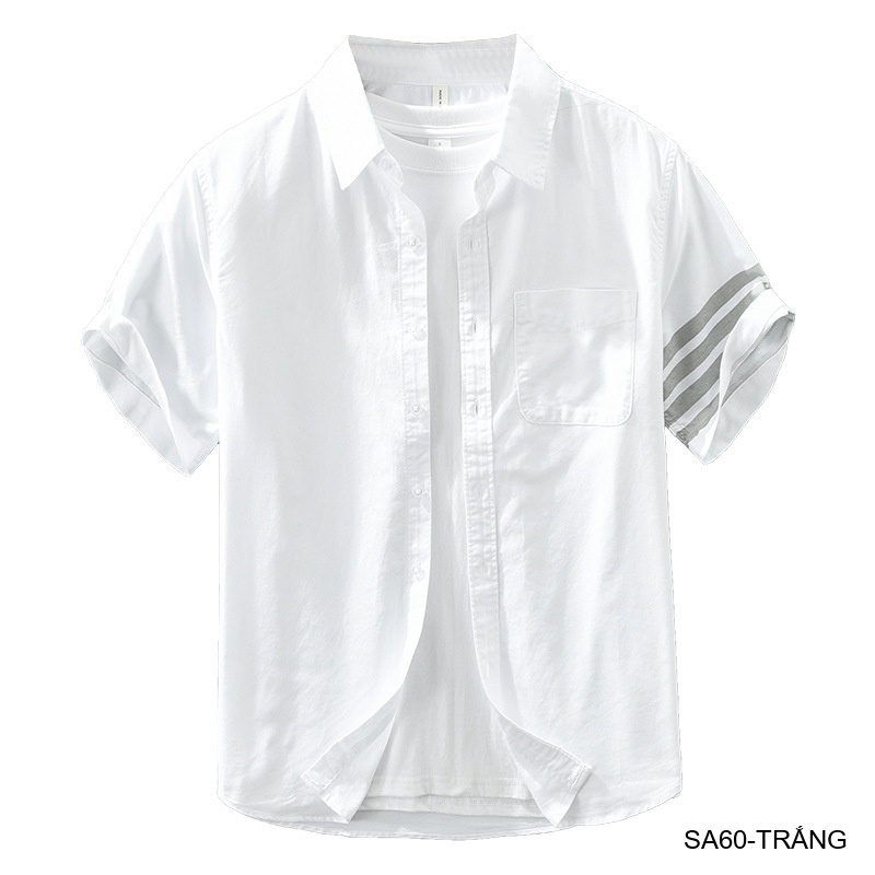 SA60 - Áo Sơ Mi Nam Tay Ngắn Phong Cách Nhật Bản Chất Cotton Thoáng Mát Đa Dụng_thumbnail_12