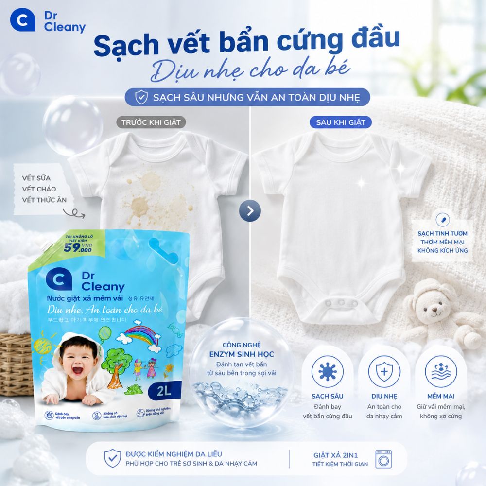 1 Thùng 4 Túi Nước Giặt Cho Bé Dr. Cleany 2kg Công Nghệ Hàn Quốc_thumbnail_6