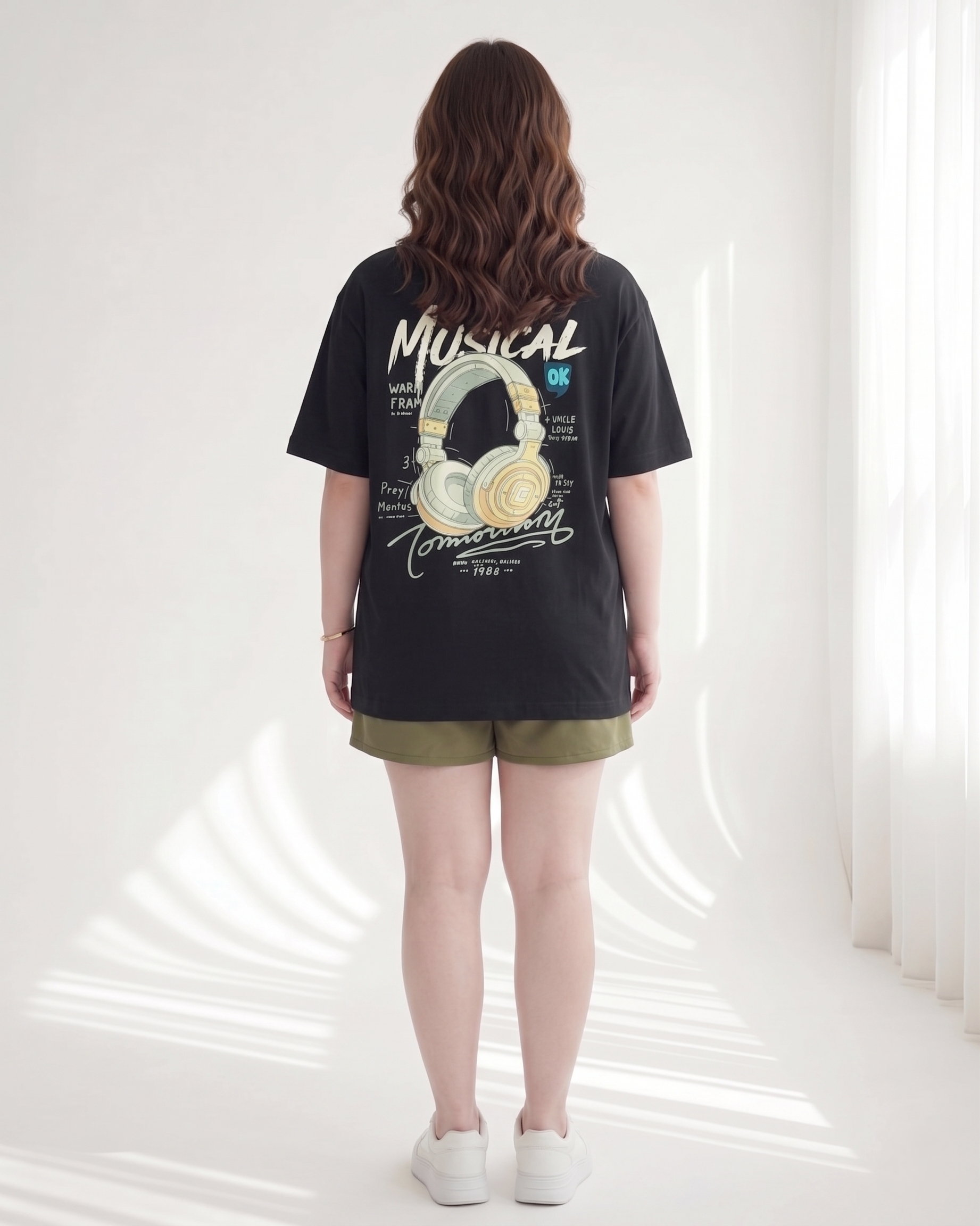 BIGSIZE NỮ - Áo thun form rộng in tai nghe dành cho nàng béo 55-95kg V-AK102-6_thumbnail_2