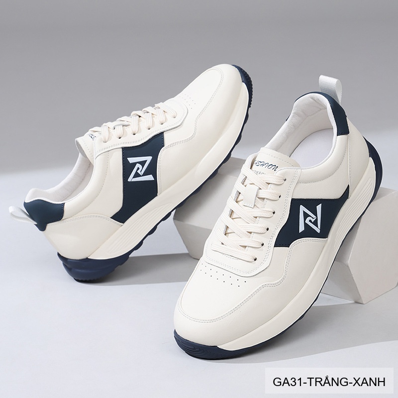 GA31 - Giày da thật nam Lin Sen phối màu khối, đế mềm, phong cách thể thao thường ngày