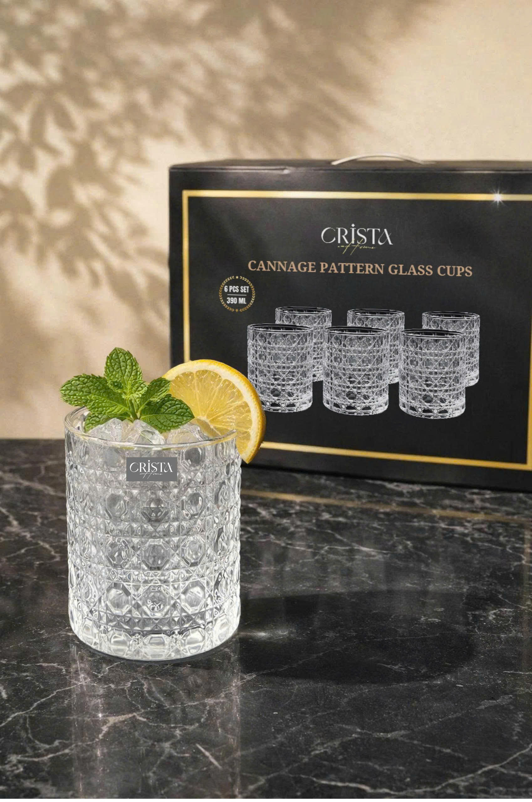 Bộ 6 cốc thủy tinh vân pha lê nổi 390ml Crista Home_thumbnail_3