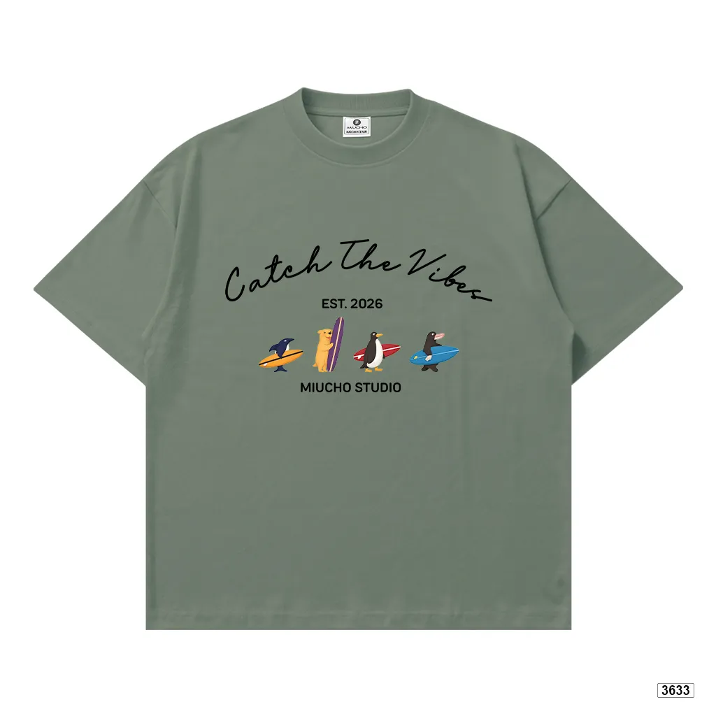 Áo thun unisex form boxy Catch the vibes Miucho 3633_thumbnail_11