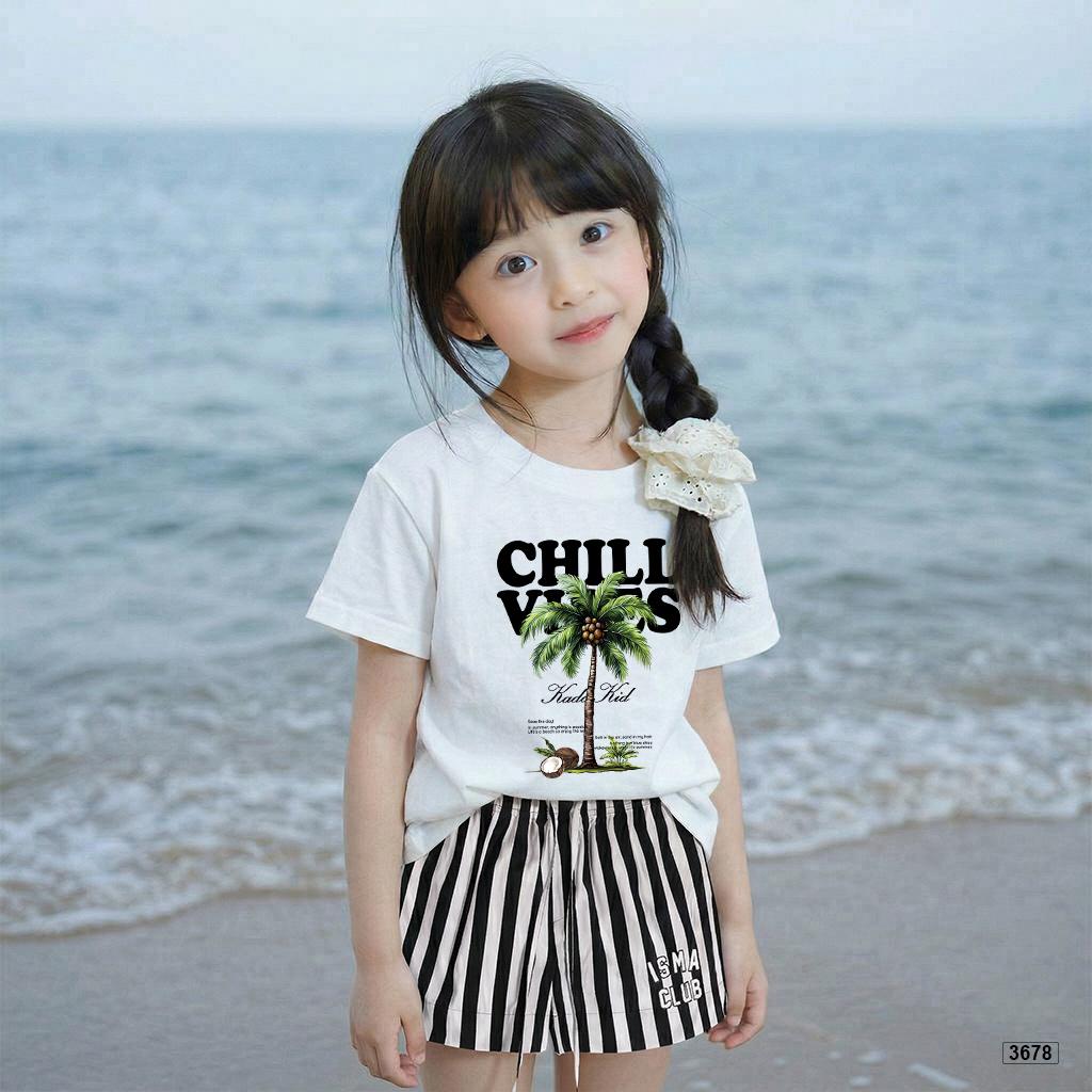 Áo thun bé trai bé gái hè biển Chill vibe Kado 3678_thumbnail_2