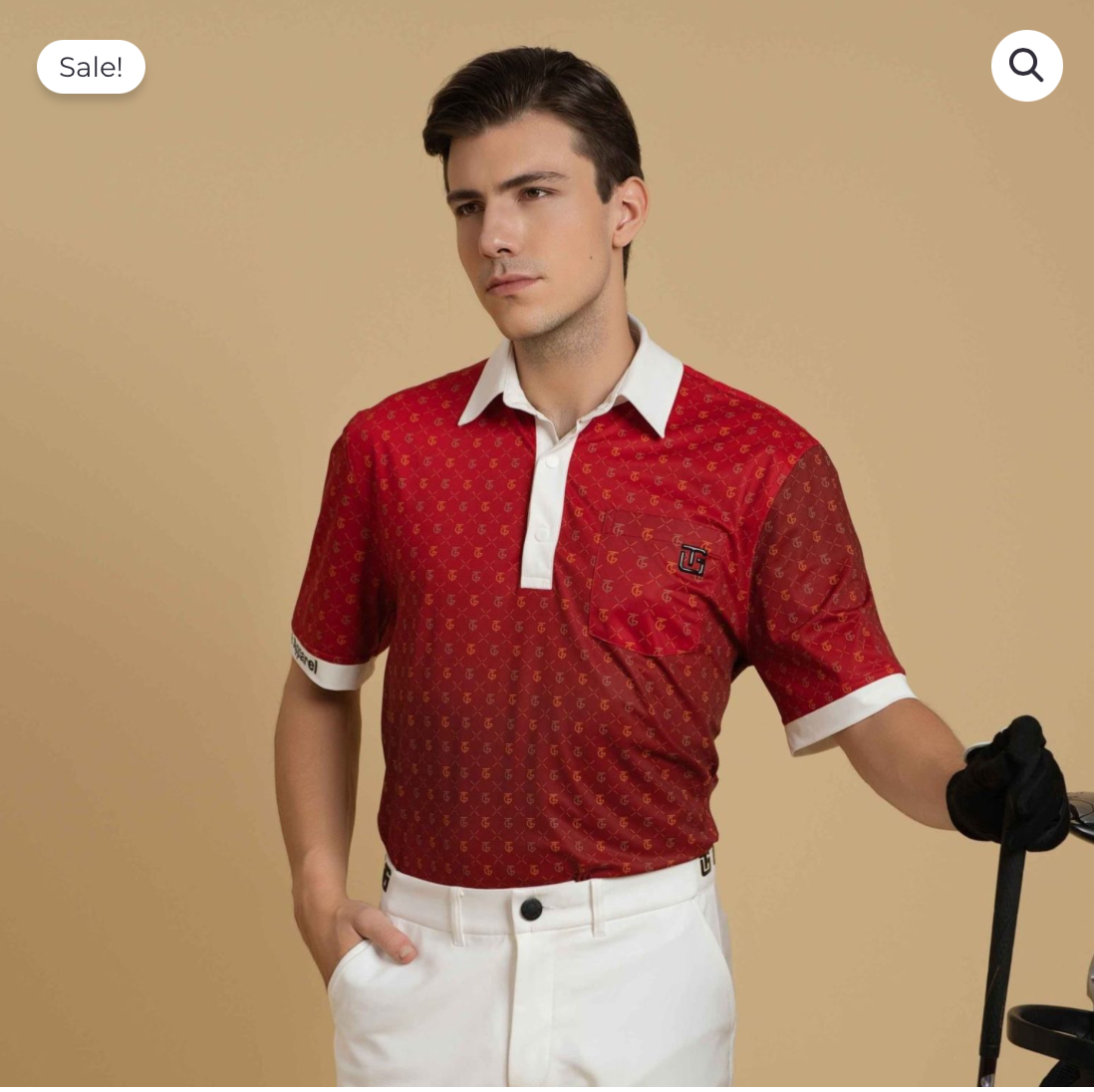 Áo Polo Monogram Đỏ - Nam