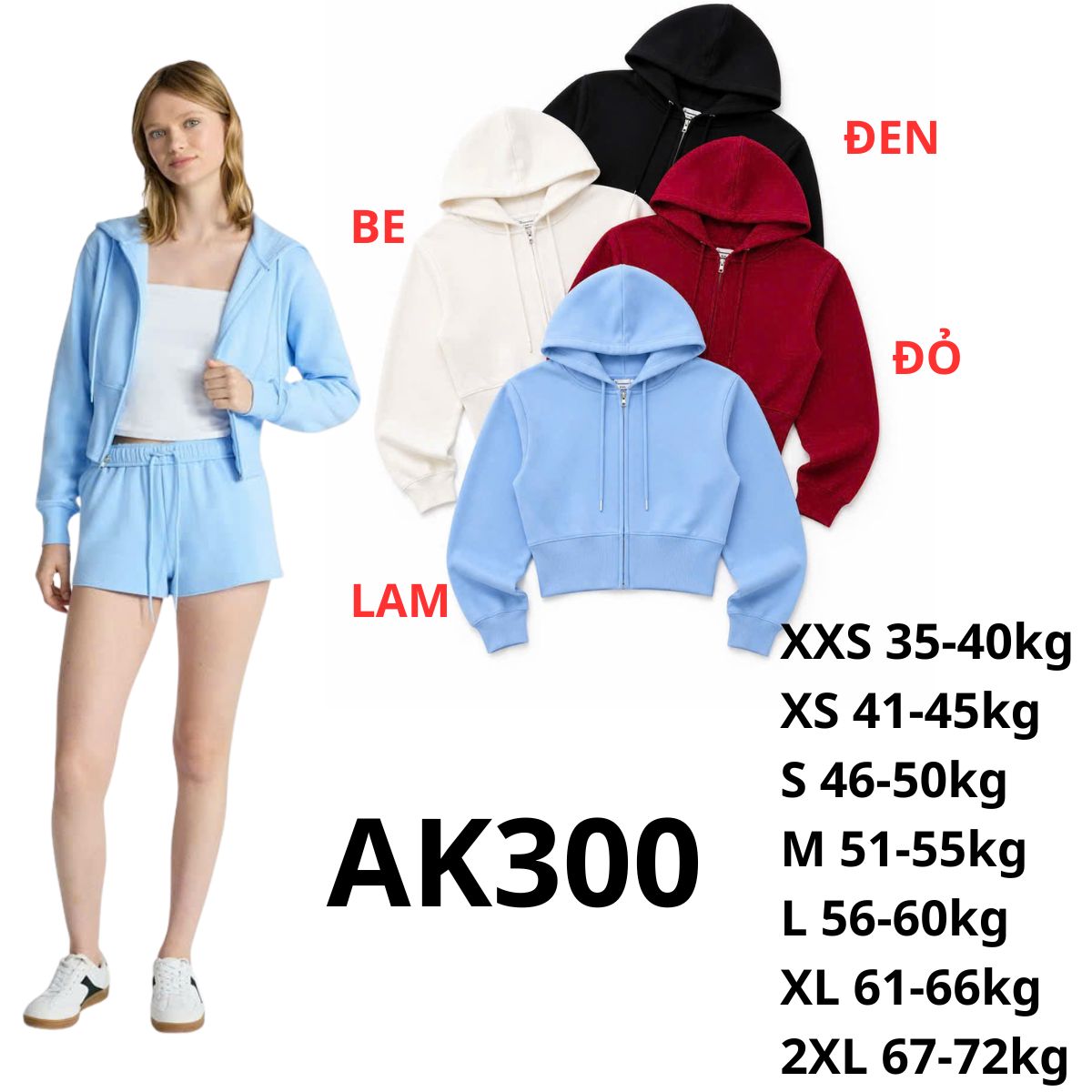 AK300 -Áo khoác crop