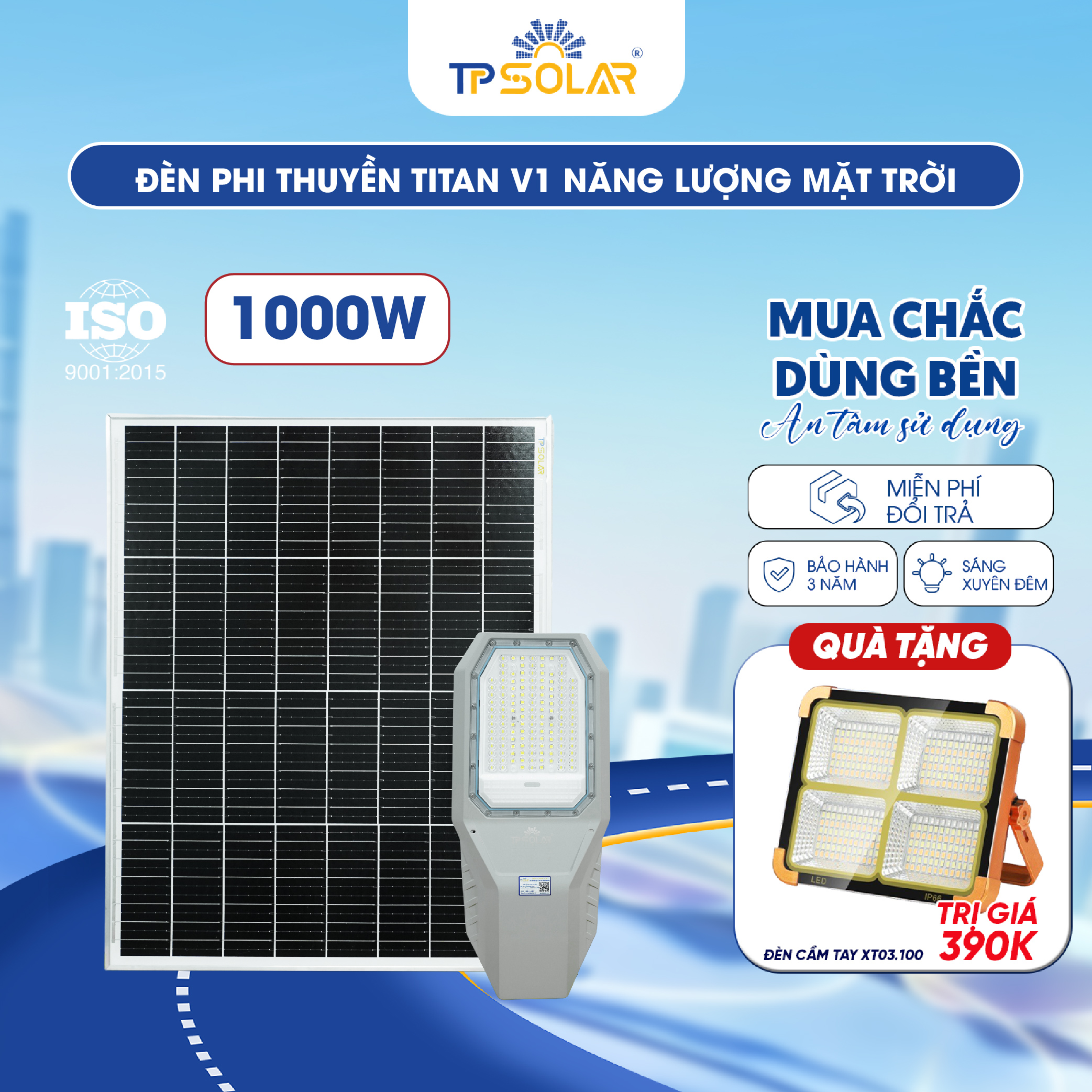 Đèn phi thuyền TITAN V1 năng lượng mặt trời TP SOLAR PRO PT21