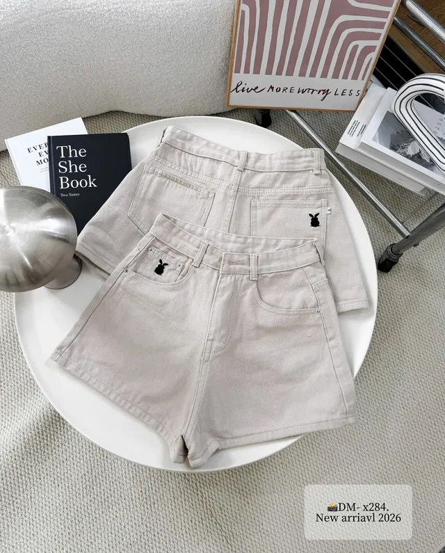 Short Kaki Nữ Trơn thêu thỏ NT.284HH (B) (1451)_thumbnail_3