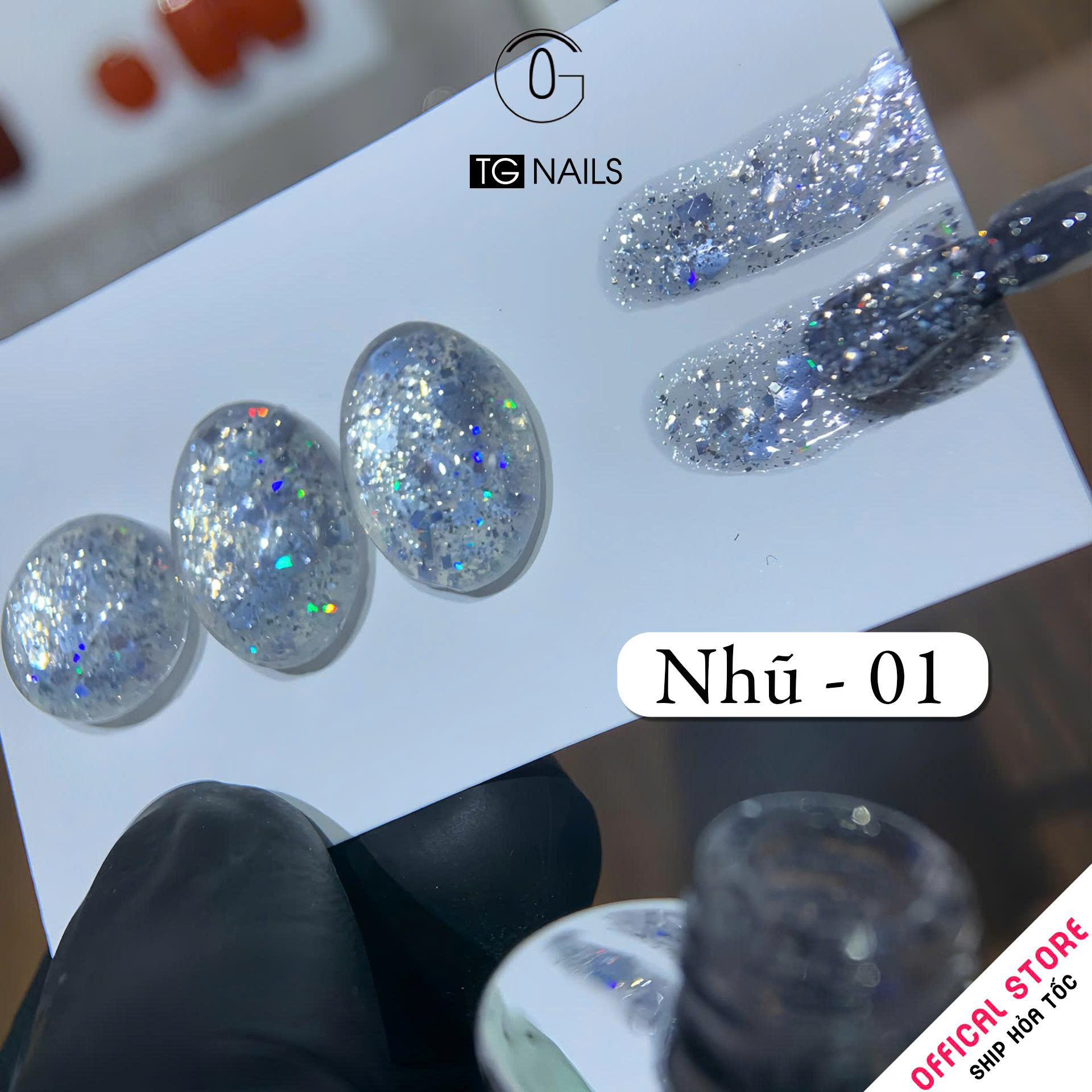 Sơn gel Nhũ kim tuyến siêu sáng TG chai 10g