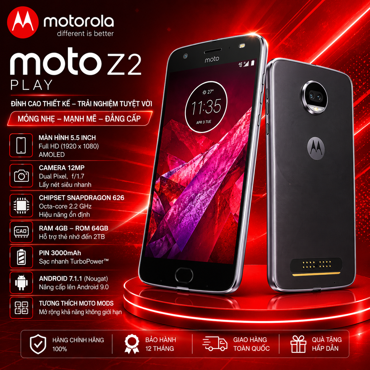 Điện Thoại Motorola Moto Z2 Play – Hàng Chính Hãng_thumbnail_5