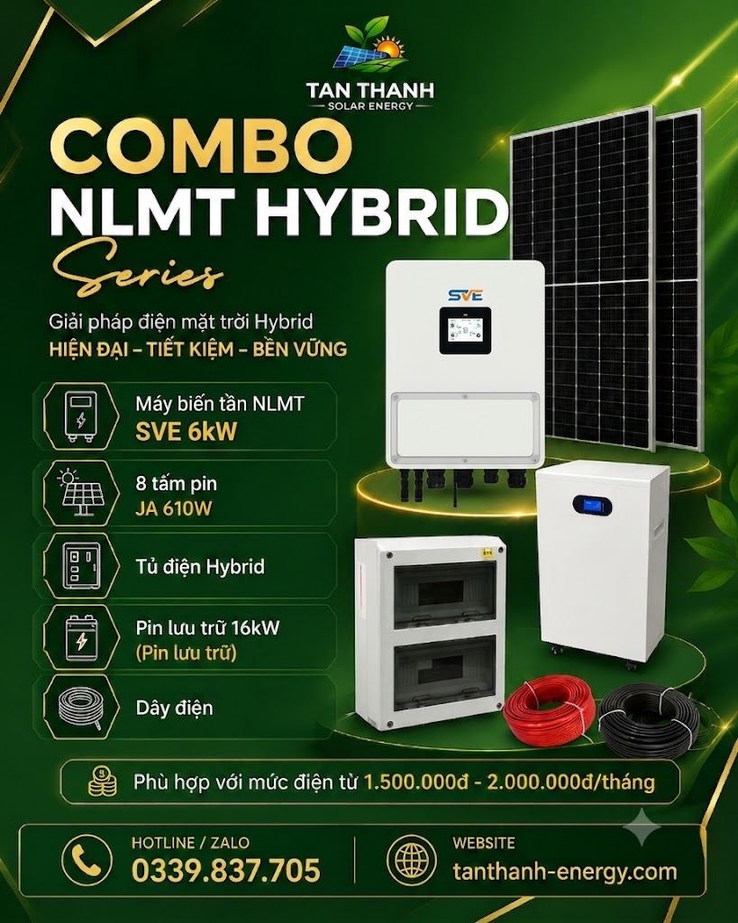 COMBO SVE 6kW PHÙ HỢP CHO TIỀN ĐIỆN TỪ 1.500.000Đ - 2.000.000Đ/THÁNG