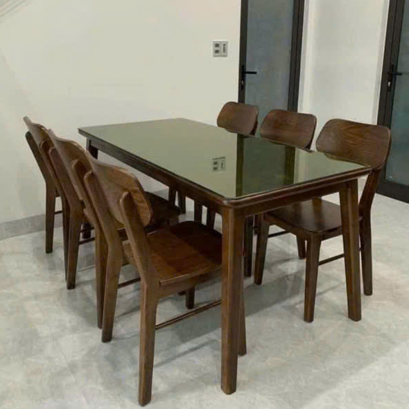 Bộ bàn ăn gỗ sồi nga mẫu BA12_thumbnail_2